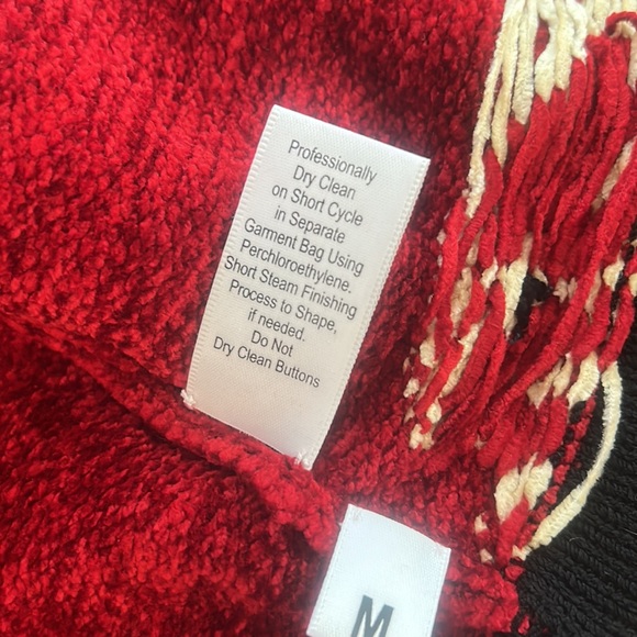 Vintage Y2K Wool Dia North of Boston Zip Up Cardigan Knit Sweater Red sz M EUC - Picture 16 of 17